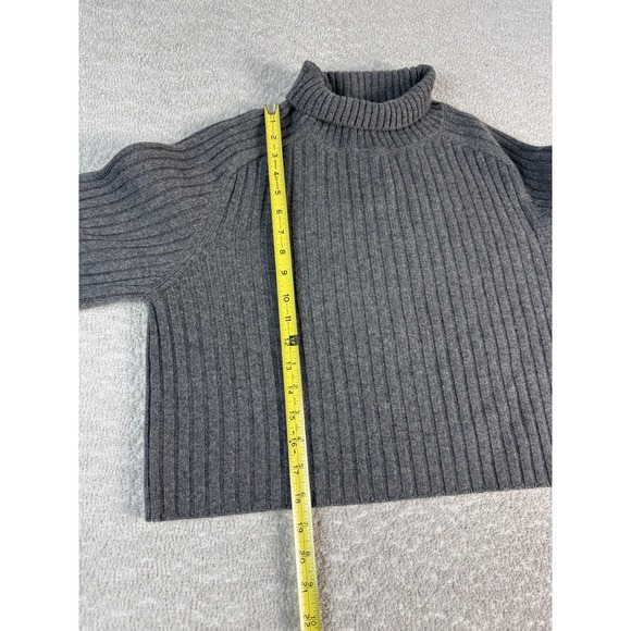 Reformation Sweater Womens Small Ribbed Turtleneck Cropped Pullover Cashmere Ble - Picture 3 of 7